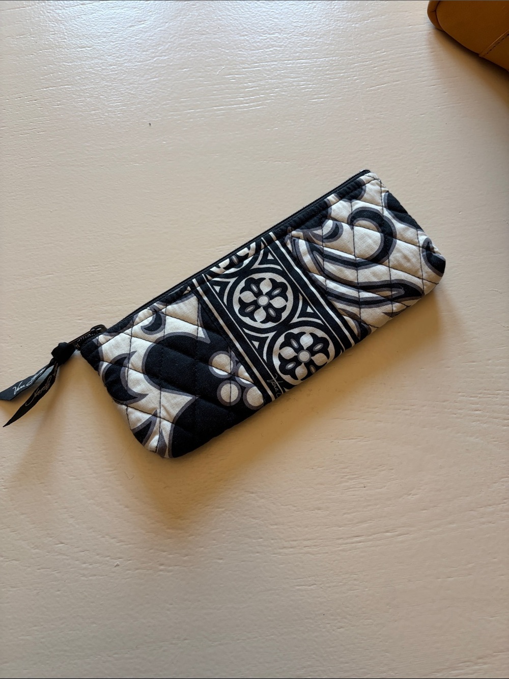 Vera Bradley Black & White Quilted Zip Pouch